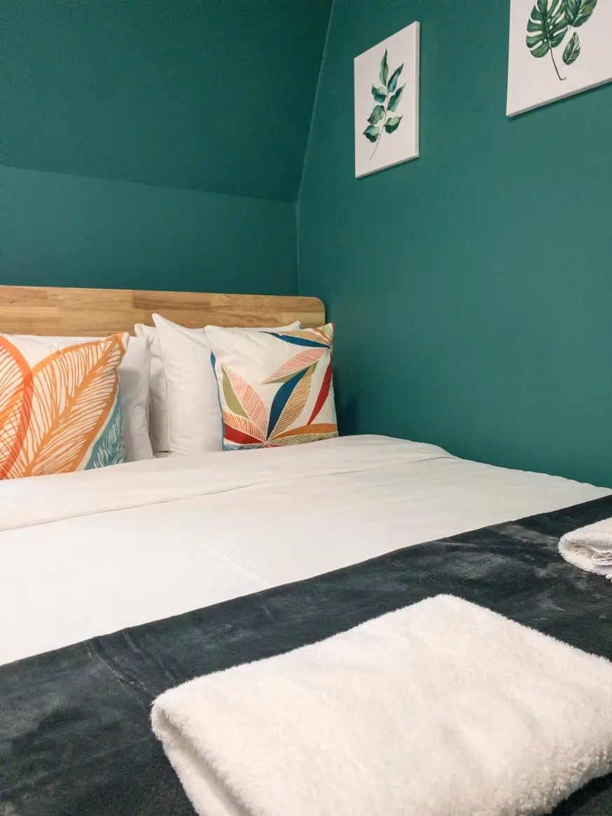 Private room with fresh linens and pillows